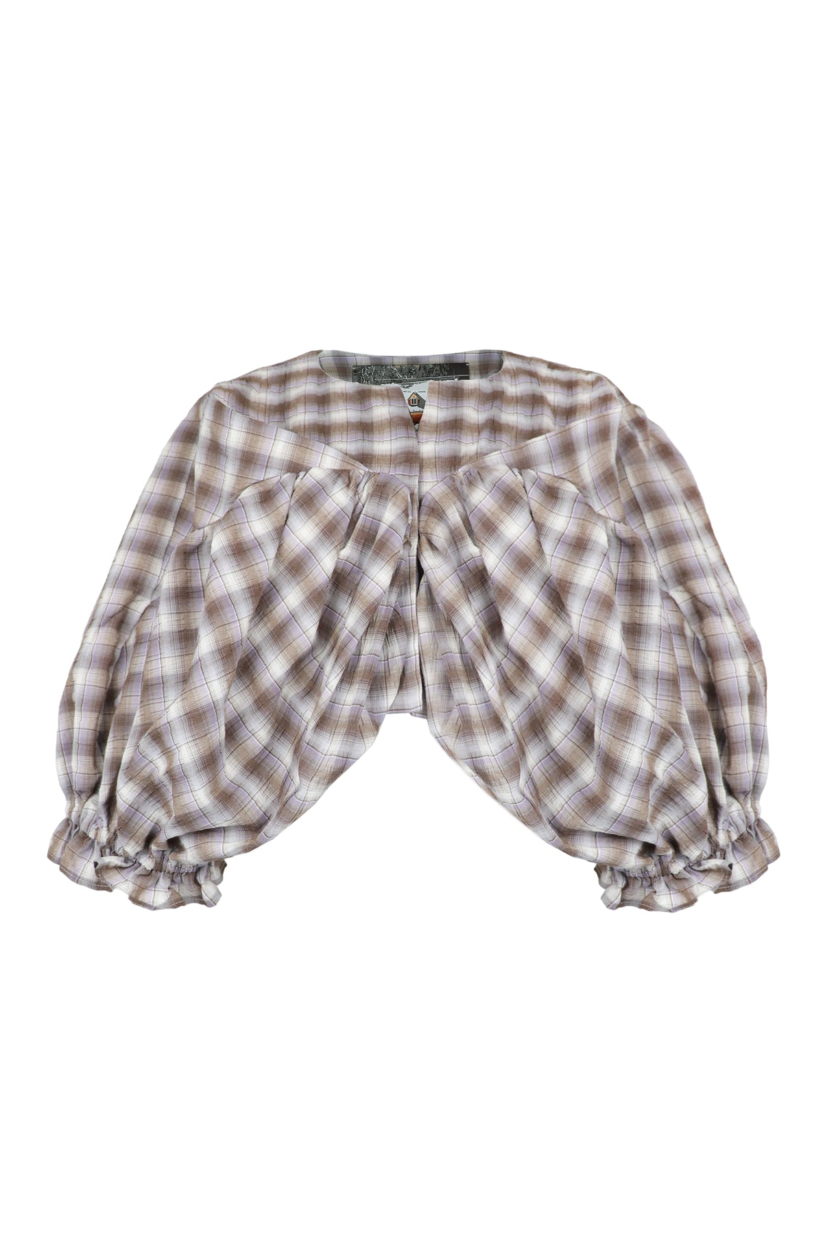 【SS27受注】High 5 Puff Blouse / Purple Check / JFSS27B02