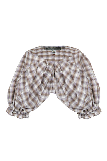 【SS27受注】High 5 Puff Blouse / Purple Check / JFSS27B02