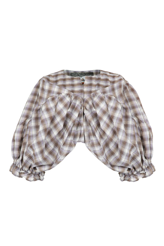 [SS27 Pre-order] High 5 Puff Blouse / Purple Check / JFSS27B02