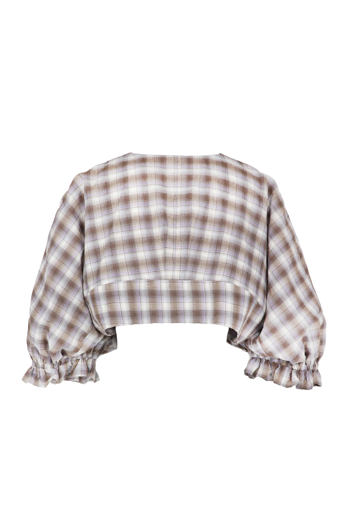 【SS27受注】High 5 Puff Blouse / Purple Check / JFSS27B02