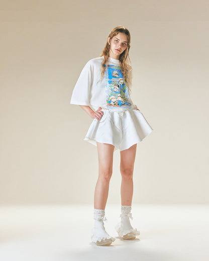Satin Panty Skirt / White