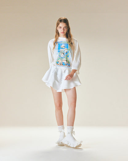 Satin Panty Skirt / White