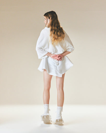Satin Panty Skirt / White