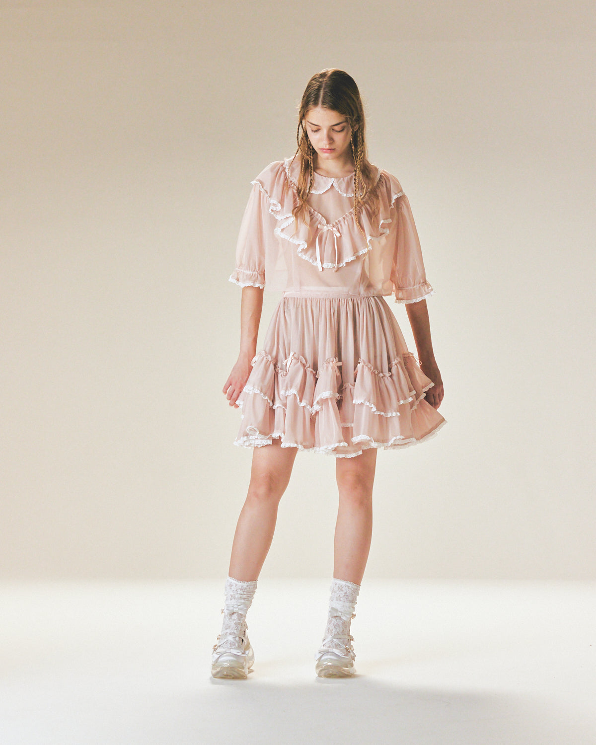 [25SS Pre-order] Lace Lolita Skirt / Pink / JFSS25S021