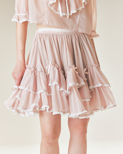 [25SS Pre-order] Lace Lolita Skirt / Pink / JFSS25S021