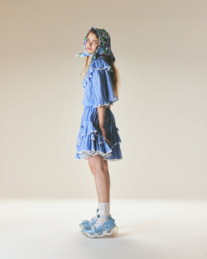 [25SS Order] Cotton Lolita Skirt / Blue / JFSS25S02