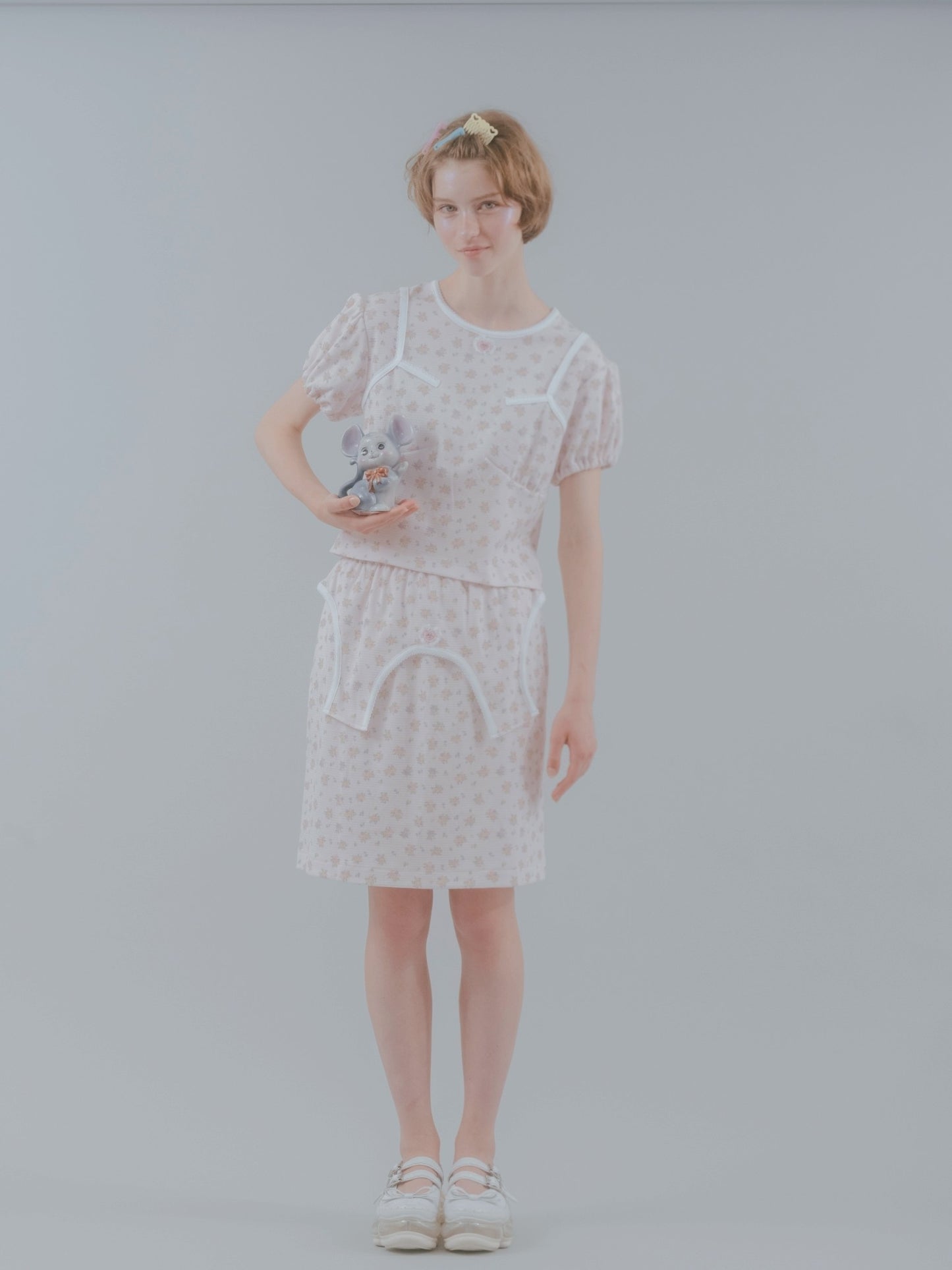 Sweet Heart Jersey Skirt / Pink