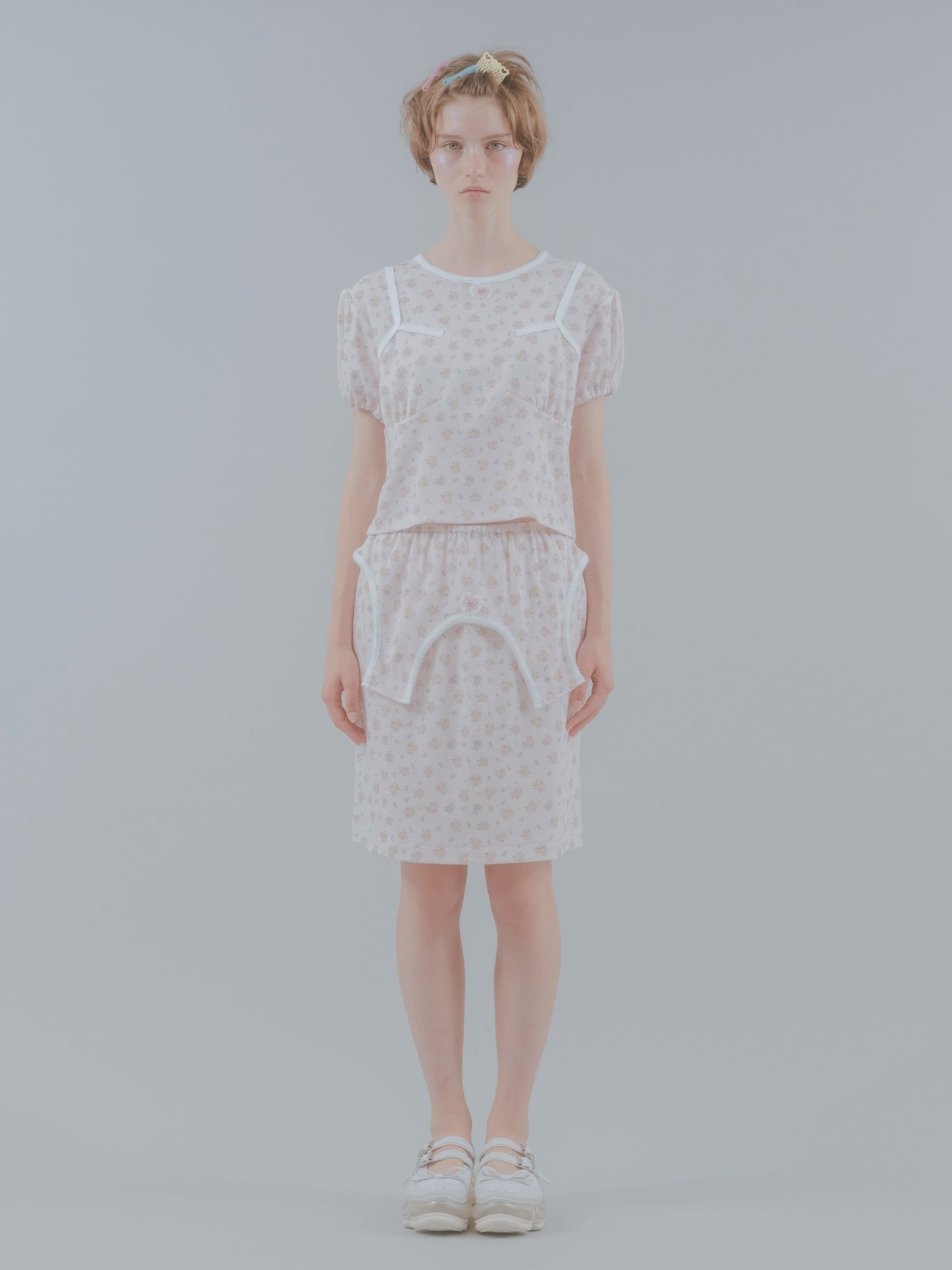 Sweet Heart Jersey Skirt / Pink