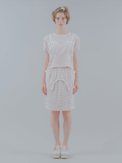 Sweet Heart Jersey Skirt / Pink