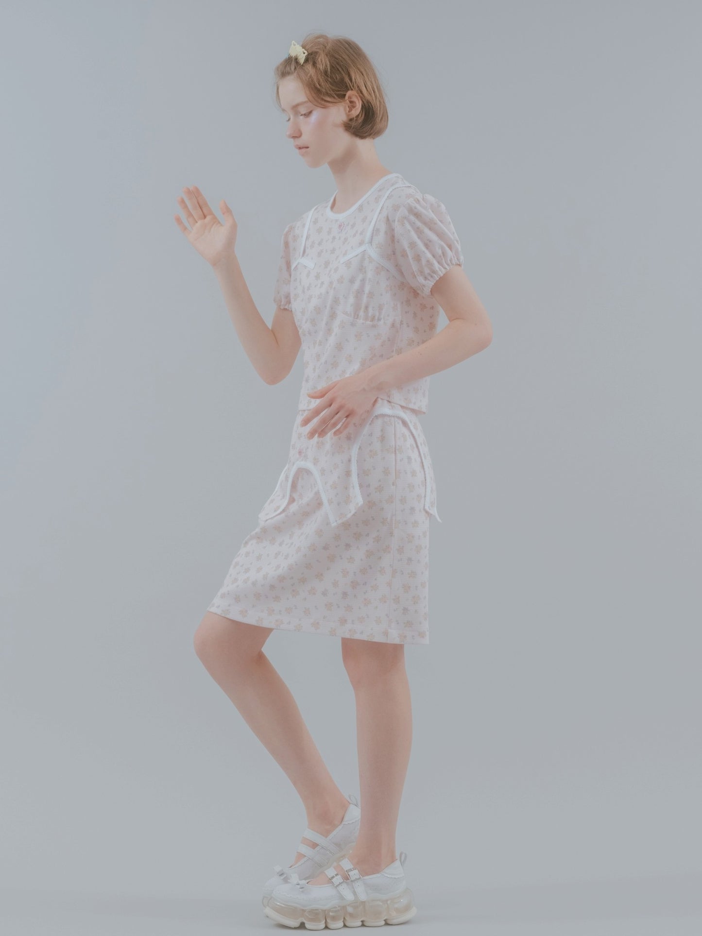 Sweet Heart Jersey Skirt / Pink