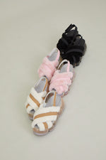 New "Jewelry" Fur Sandal / Pink