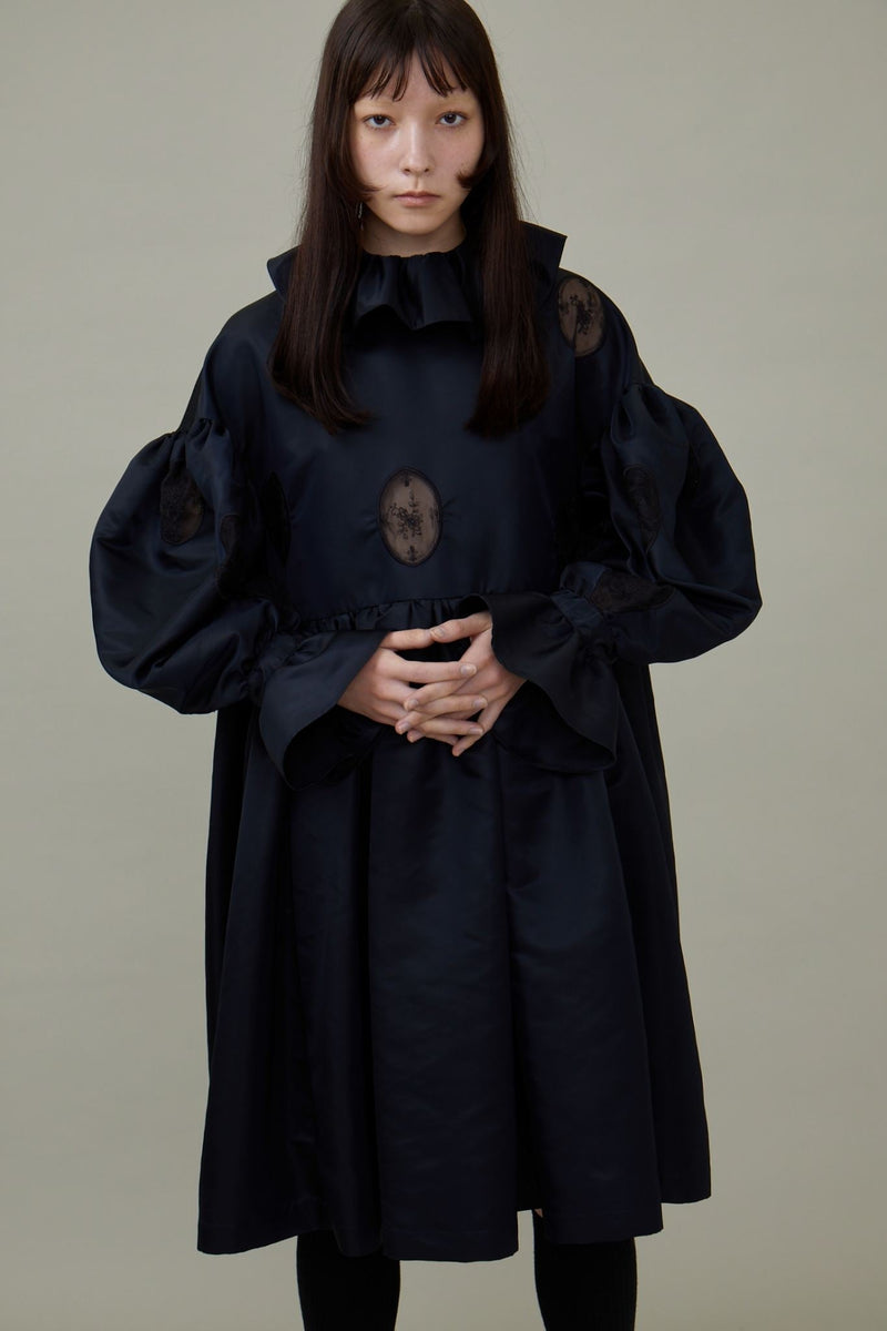 Frill Collar Embroidery OP / Black