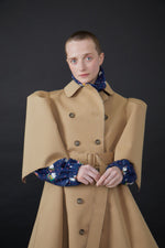 Very Warm Printed Fleece Jacket / Navy