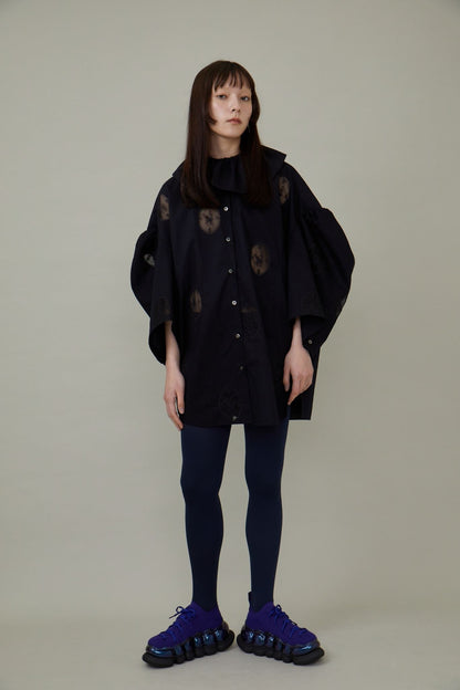 Frill Blouse Embroidery / Black 