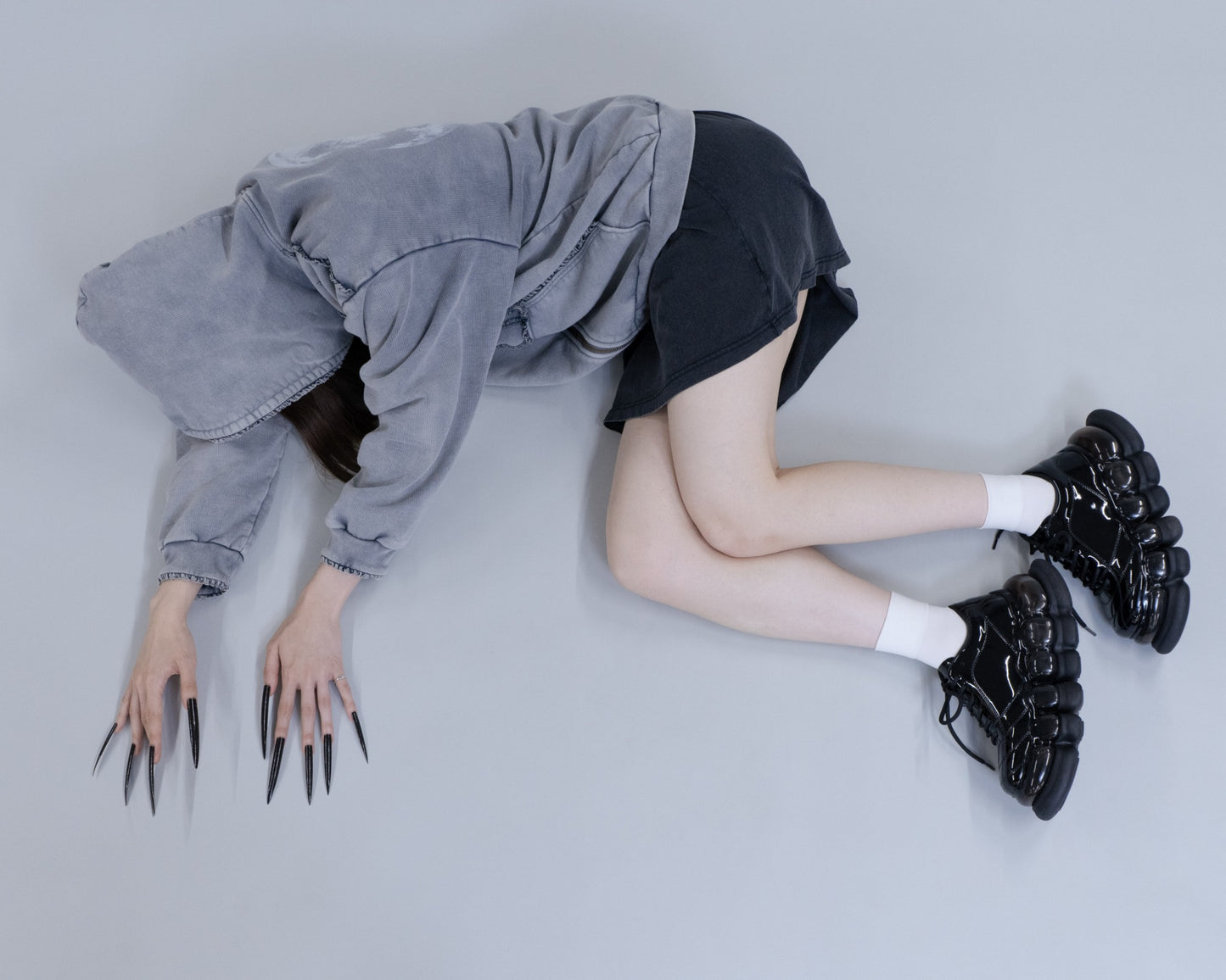 Mini Frill Washed Parka / Navy