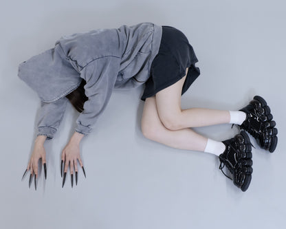 Mini Frill Washed Parka / Navy