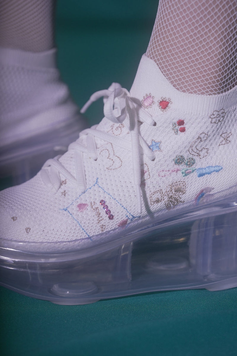 【Gifting】Hana's embroidery shoes / White