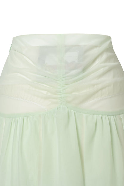 Peaches Mini Sheer Skirt / Mint Green