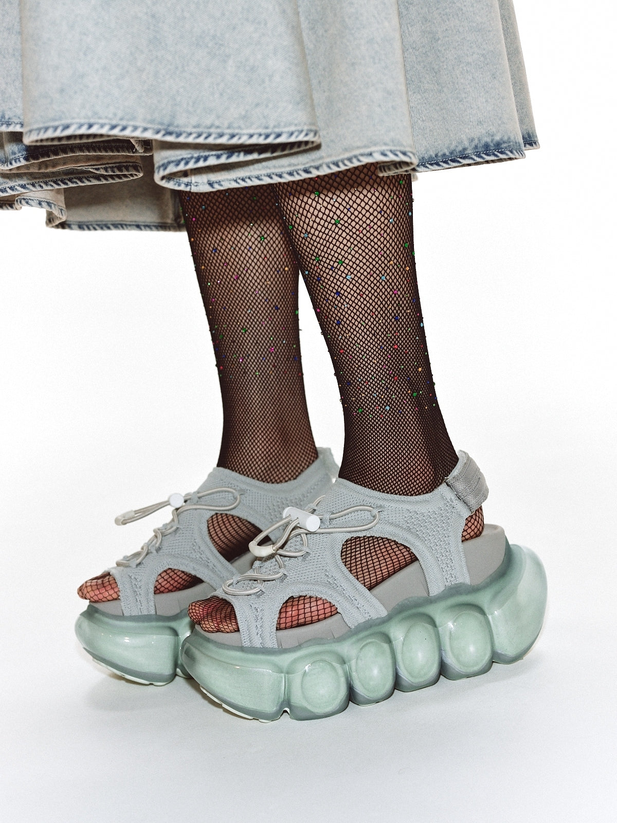 "Jewelry" Bubble Sandal / Gray