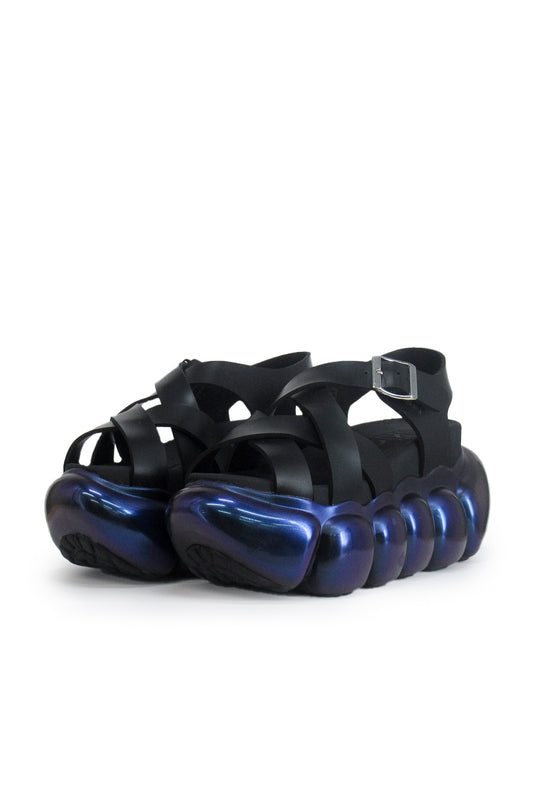 "Jewelry" Bubble Cross Sandal / Aurora Black