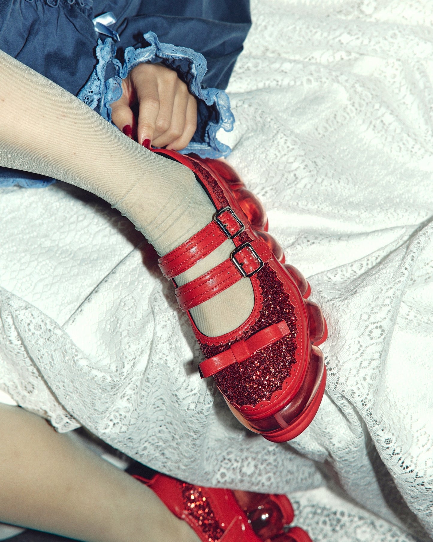 New Jewelry Mary Jane Sugar / Red Glitter