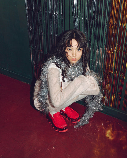 New Jewelry Chrome Loafer / Red