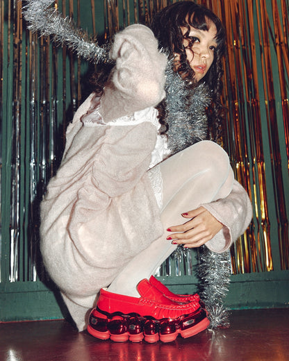 New Jewelry Chrome Loafer / Red