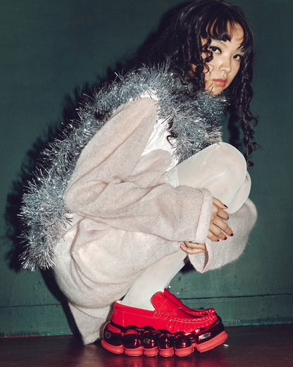 New Jewelry Chrome Loafer / Red