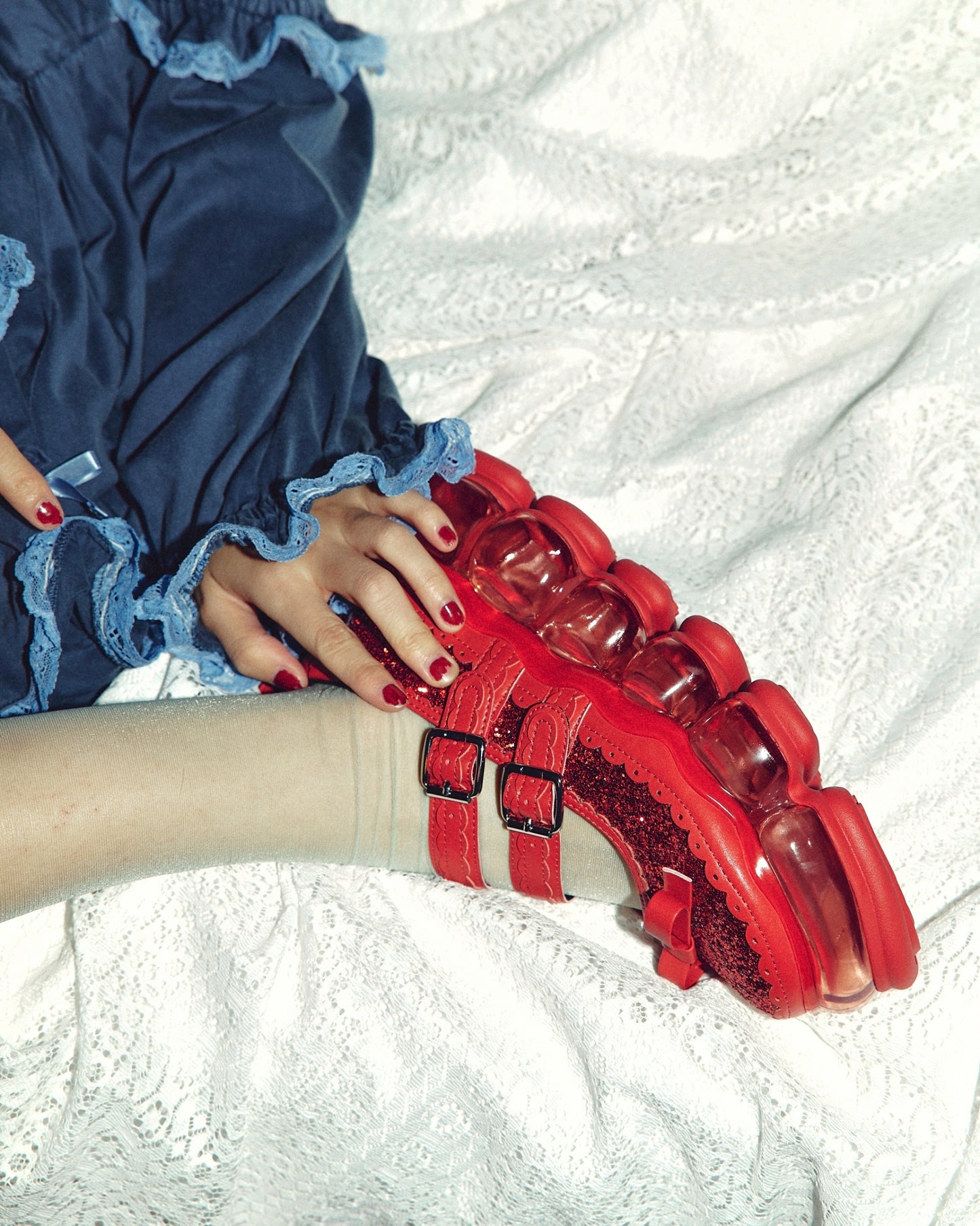 New Jewelry Mary Jane Sugar / Red Glitter