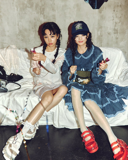 New Jewelry Mary Jane Sugar / White Glitter