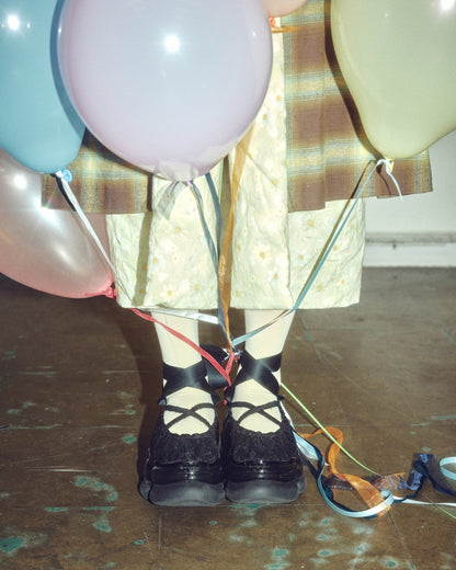 Jewelry Ark Lace Ballet Shoes Cloth Ribbon / Black