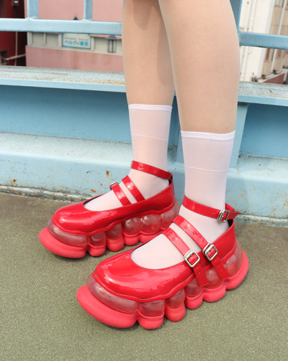 "Jewelry" Ark Three Straps Mary Jane / Red
