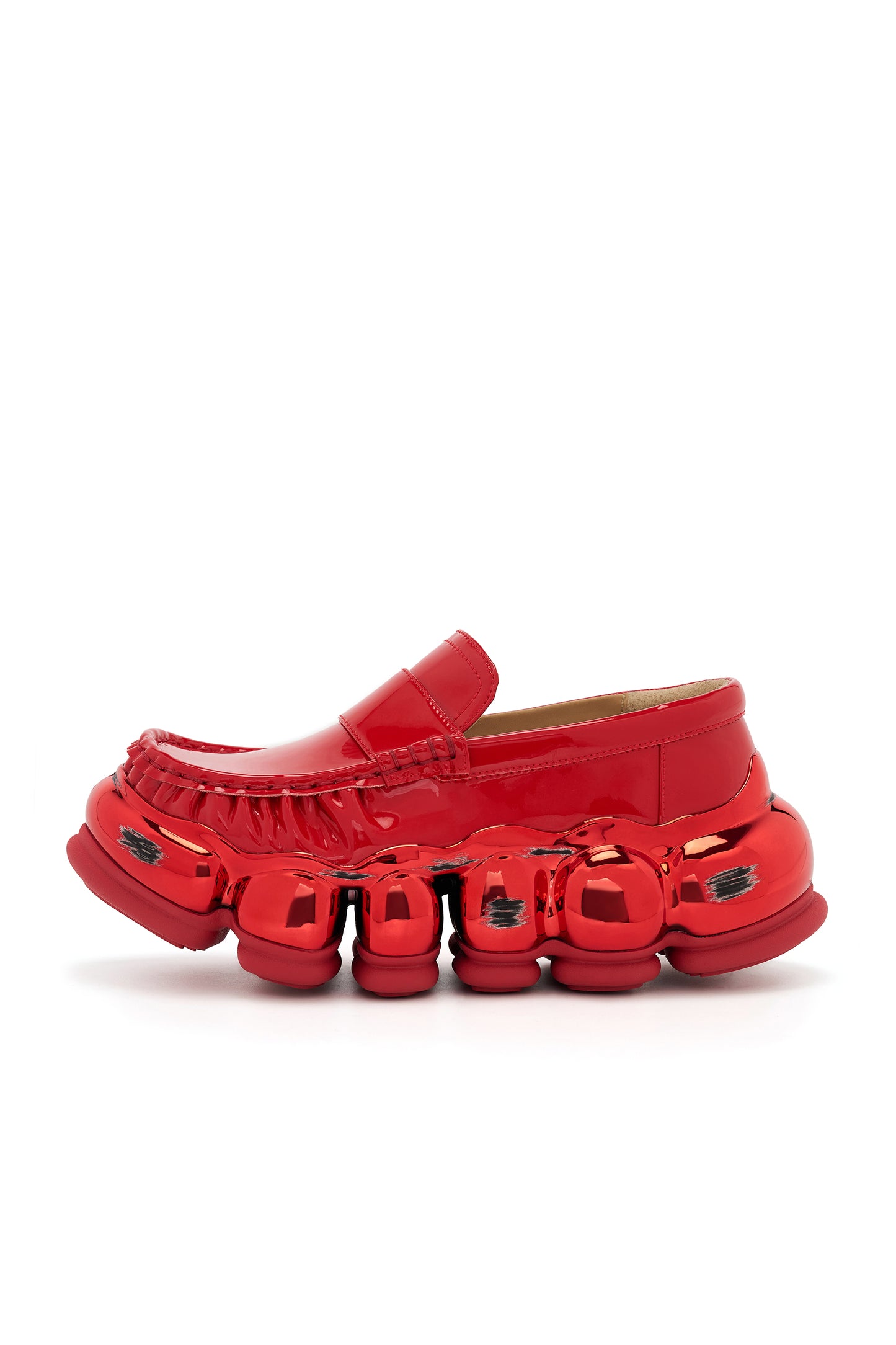 New Jewelry Chrome Loafer / Red