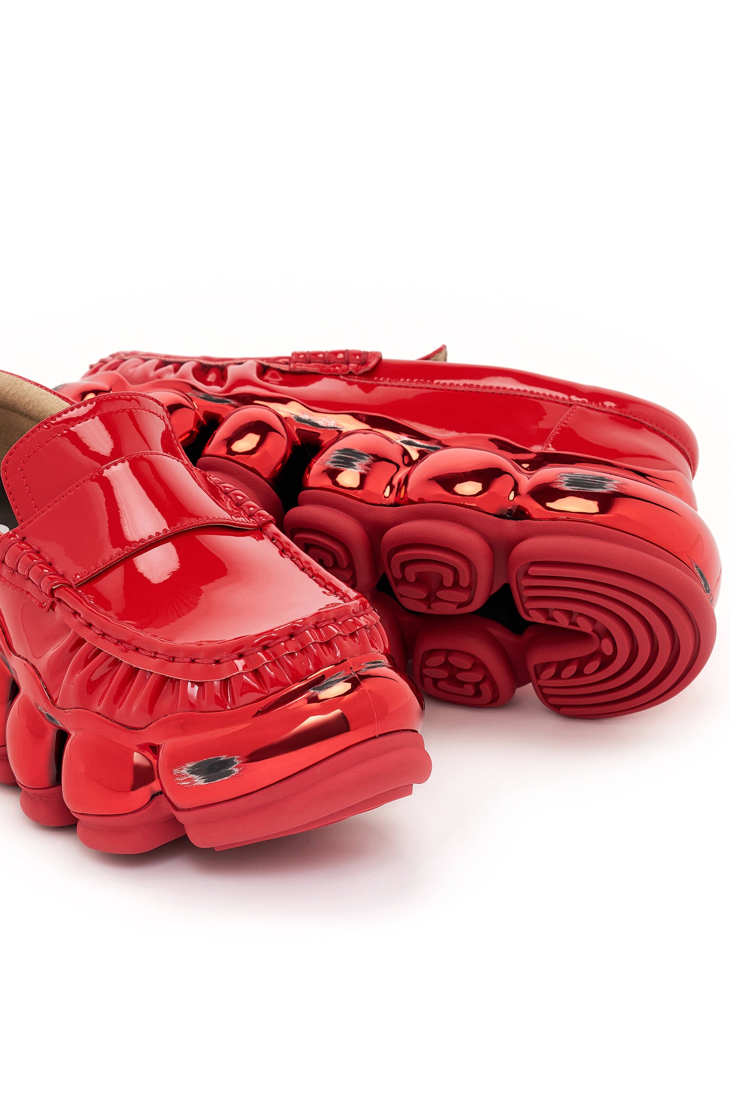 New Jewelry Chrome Loafer / Red