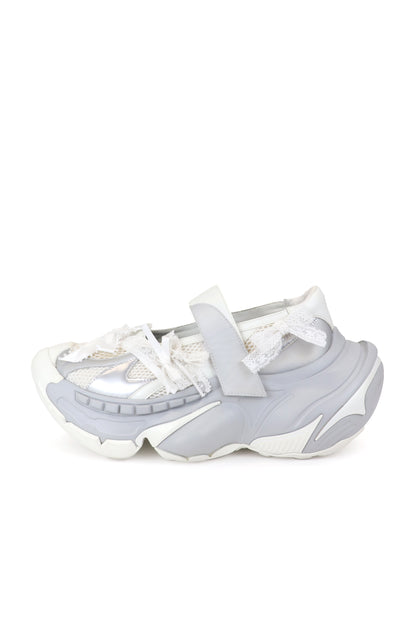 Multiverse Mesh Mary Jane Ribbon / White