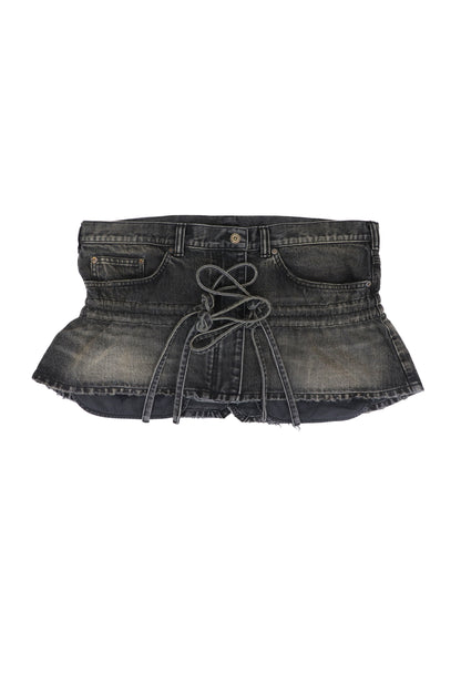 【SS26受注】Mini Denim Skirt / Black / MSS26S01