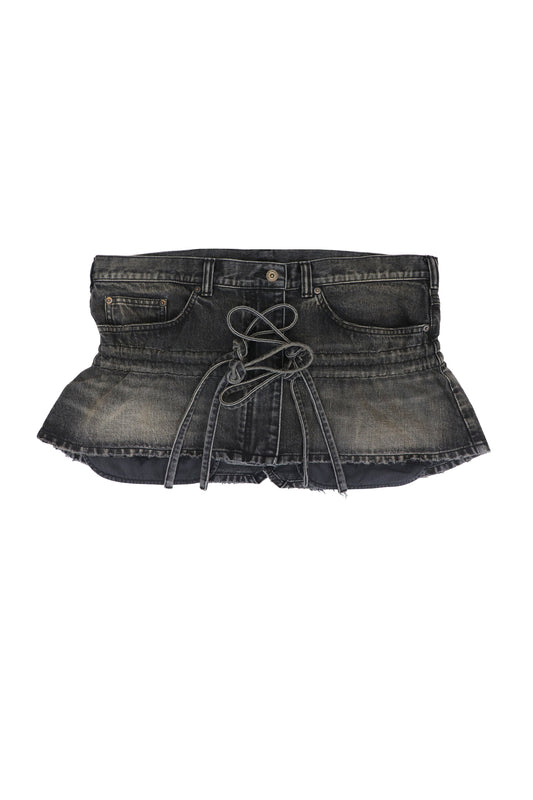 【SS26受注】Mini Denim Skirt / Black / MSS26S01