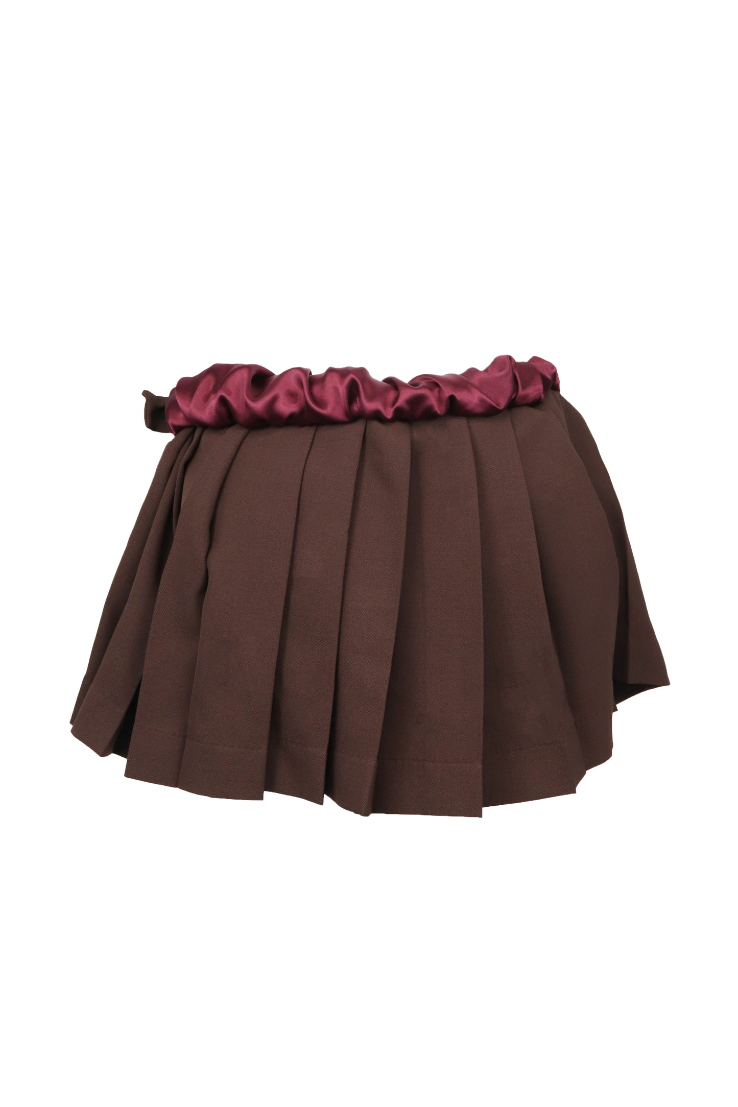 【SS26受注】Shrink Pleats Mini Skirt / Brown / MSS26S02