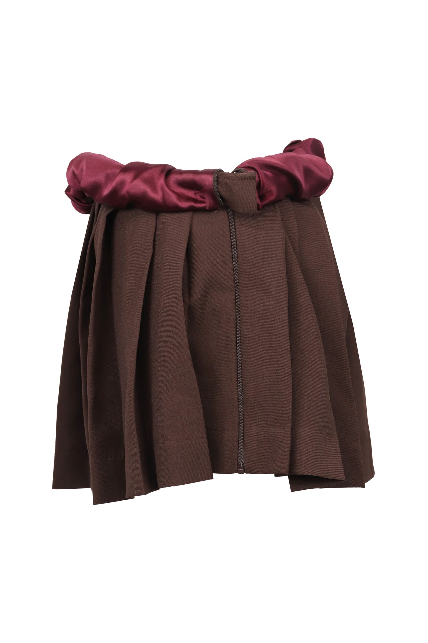 【SS26受注】Shrink Pleats Mini Skirt / Brown / MSS26S02