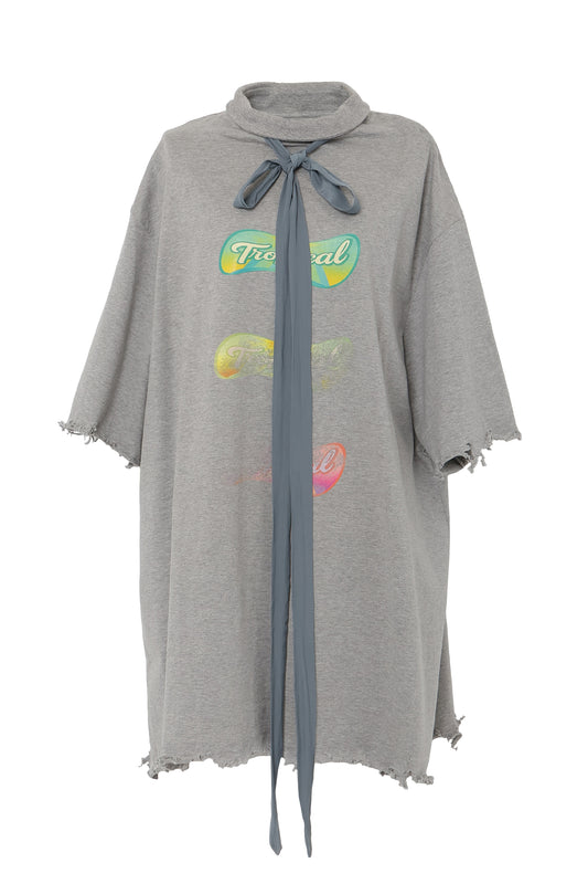 【SS26受注】Tie Neck T-Shirt / Gray / MSS26T011