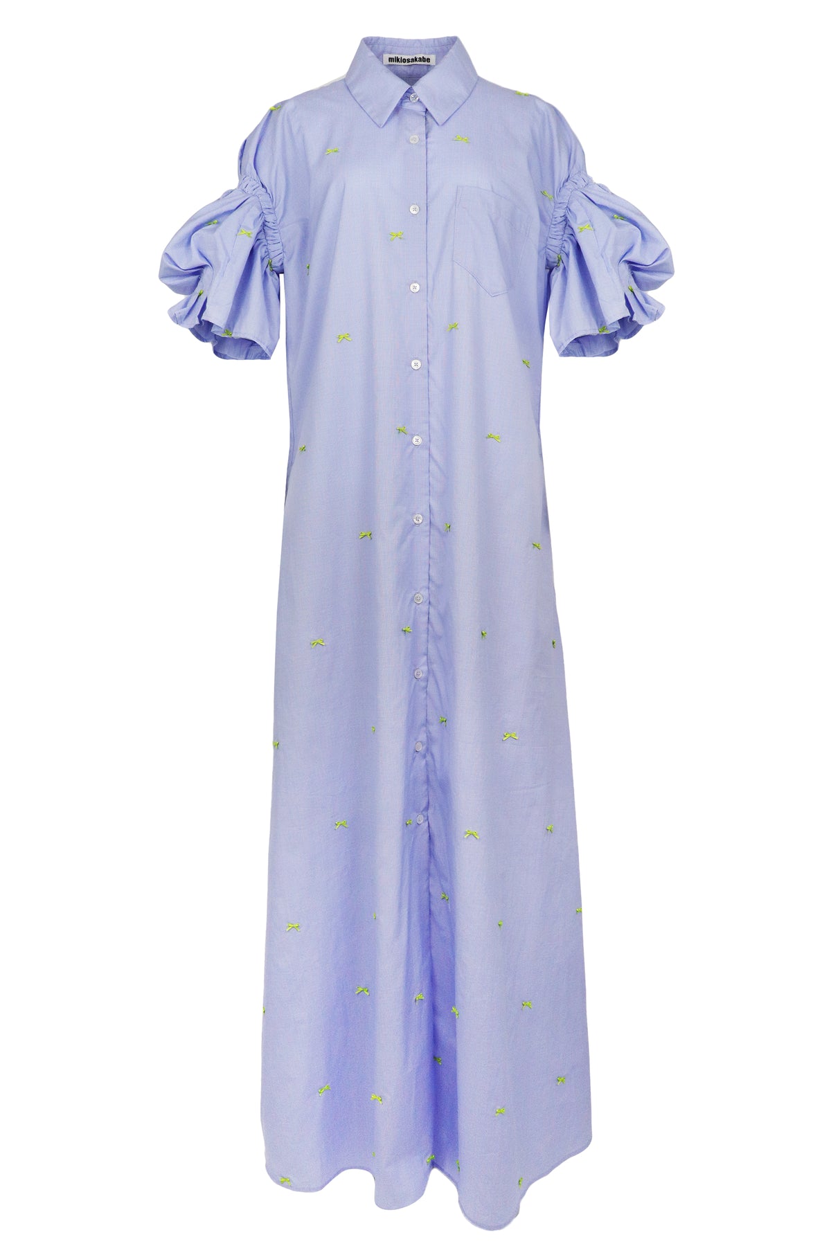 【SS27受注】Double Puff Sleeve Dress / Blue / MSS27D021