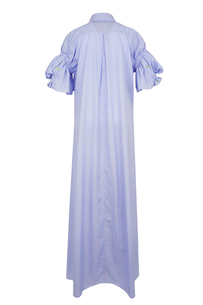 【SS27受注】Double Puff Sleeve Dress / Blue / MSS27D021