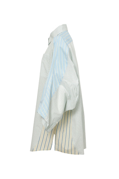 【SS27受注】Reversed Short Sleeve Shirt / Blue / MSS27B01