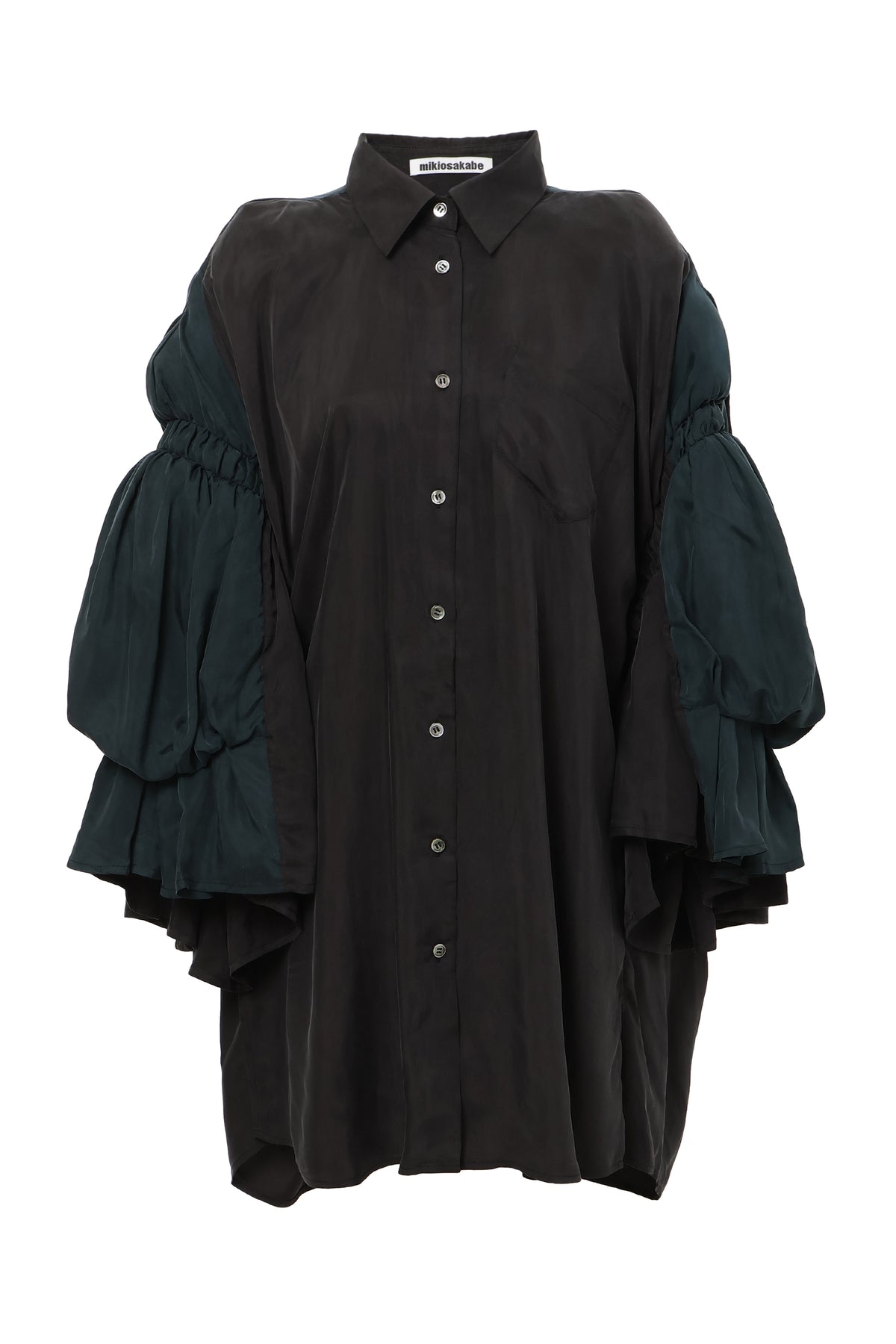 【SS27受注】Double Puff Sleeve Shirt / Black / MSS27B021