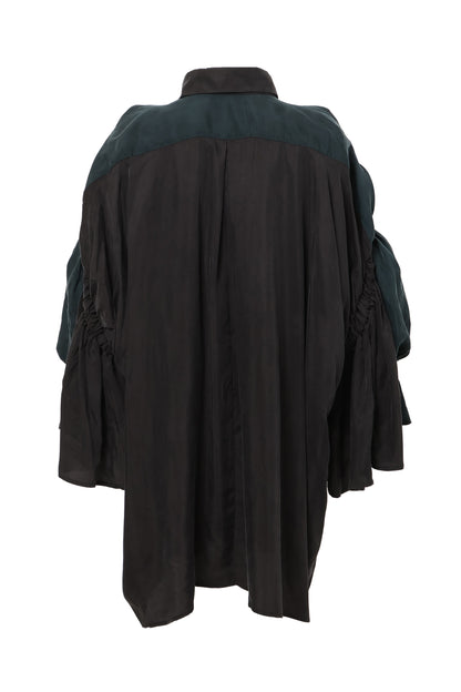 【SS27受注】Double Puff Sleeve Shirt / Black / MSS27B021