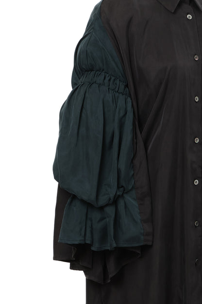 【SS27受注】Double Puff Sleeve Shirt / Black / MSS27B021