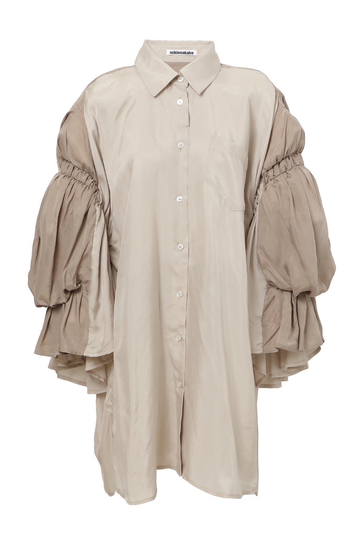 【SS27受注】Double Puff Sleeve Shirt / Beige / MSS27B021