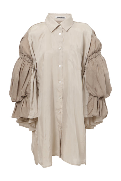 【SS27受注】Double Puff Sleeve Shirt / Beige / MSS27B021