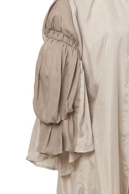 【SS27受注】Double Puff Sleeve Shirt / Beige / MSS27B021