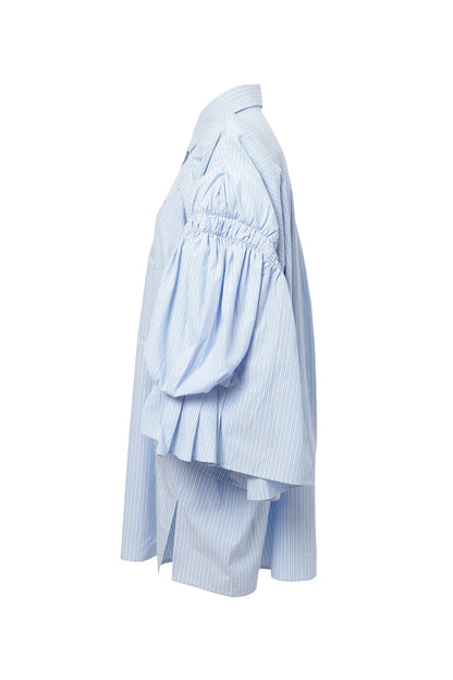 【SS27受注】Double Puff Sleeve Shirt / Blue / MSS27B02